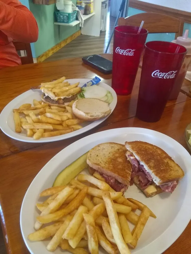 Cheeseburger and Reuben